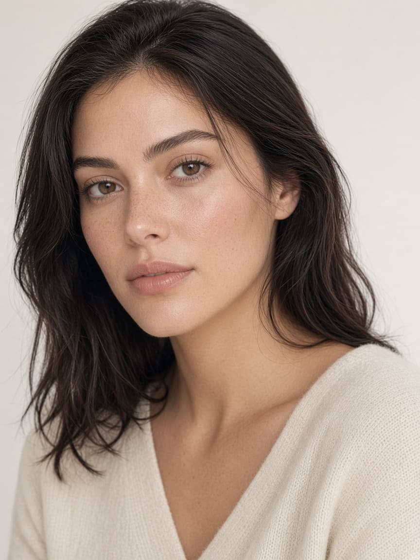 Woman with natural professional makeup